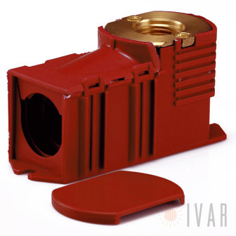Inbouwdoos BEGETUBE 1/2Fx16/2mm PERS rood GRATIS BEGETUBE BEVESTIGINGSPLAAT&nbsp;