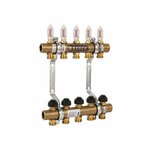HENCO verdeler messing,regelbaar met debietmeting 1"M 6x3/4"EK HENCO verdeler messing,regelbaar met debietmeting 1"M 6x3/4"EK